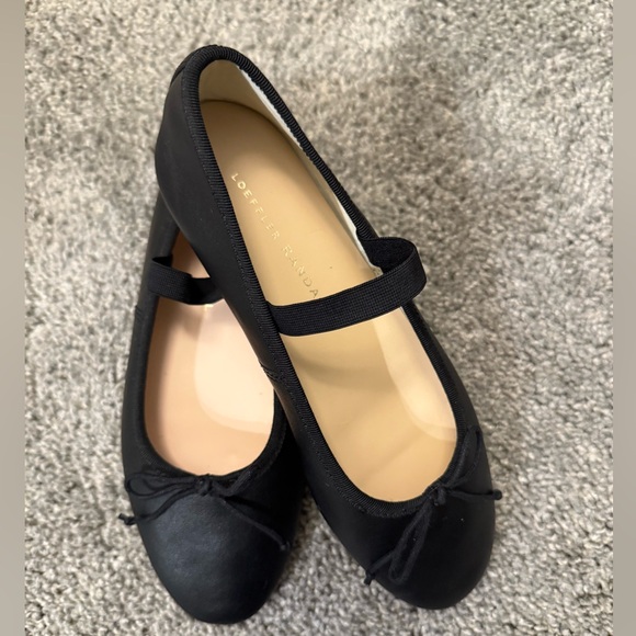 Loeffler Randall Leonie Black Leather Ballet Flat - Picture 2 of 7